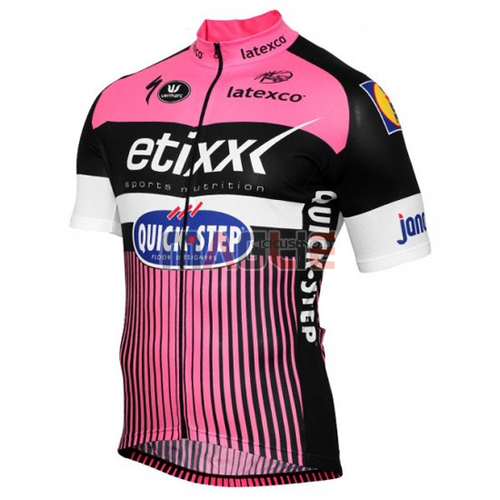 Maglia Quick Step manica corta 2016 rosa e nero